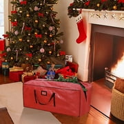 Christmas Tree Storage Bag with Zipper for Lights Decorations Festival Wreath Large Capacity Tear Resistant PVC Fabric Easy Carry Sun Protection