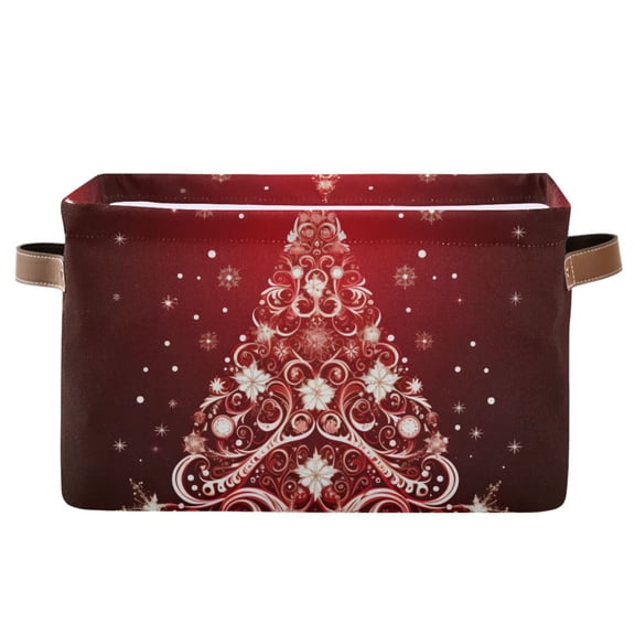 Christmas Tree Storage Basket Large Bin Laundry Boxes Toys Foldable Home Organizer Bag 14.2x10.2x8.3 Inches 1 PC