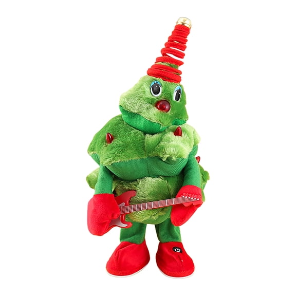 Christmas Tree Stuffed Animal, 15.35in Singing Dancing Tree Plush, Battery-Powered Electric Christmas Decorations for Holiday Party and Home Display (Green)