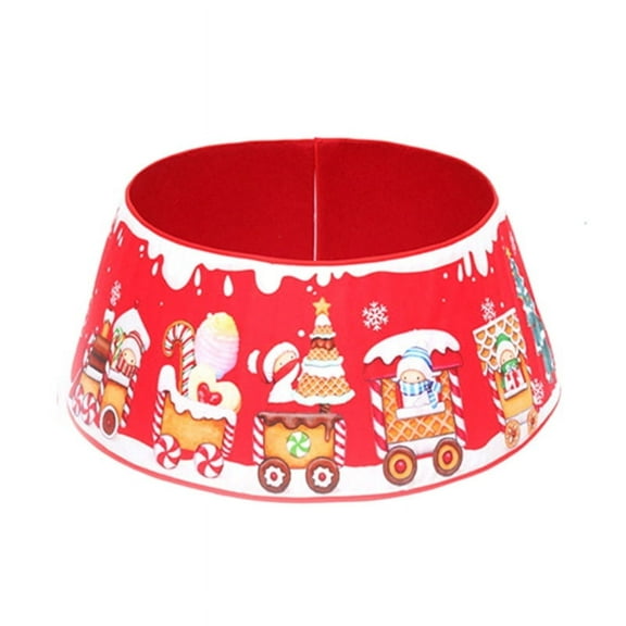 Christmas Tree Surround Base Sequins Christmas Tree Skirt Fabric Collapsible Collar 9 Patterns for Christmas Tree Decor