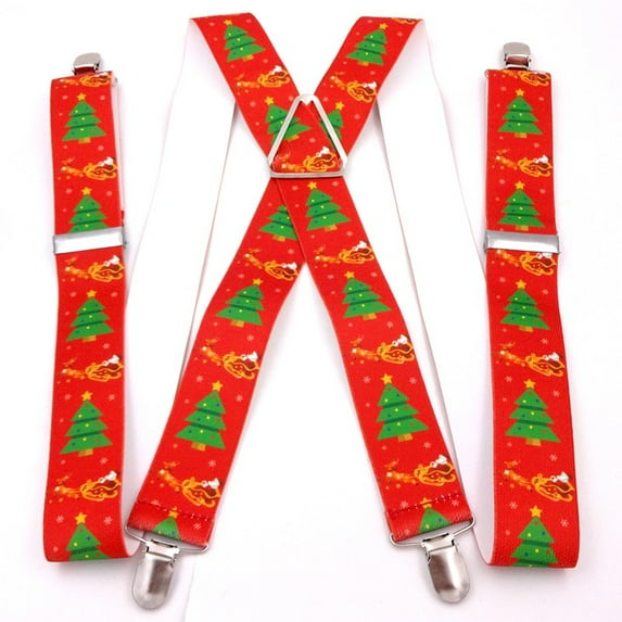 Christmas Tree Suspenders Party Suspenders Candy Cane Suspenders for Men Women Christmas Gift