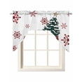 thumbnail image 1 of Christmas Tree Swag Valances for Windows, Small Curtains Drapes, Red Truck Winter Snowflake Country Kitchen Window Curtains Over Sink Rod Pocket Window Treatment Valance for Bedroom/Bathroom 56"x36", 1 of 5