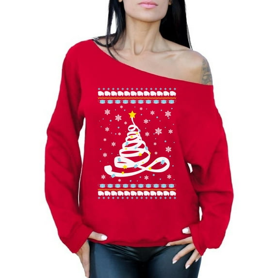 Christmas Tree Sweater for Women Xmas Tree Sweatshirt for Her Funny Christmas Tree Off Shoulder Sweater for Women Toilet Paper Sweater Paper Tree Top Christmas 2020 Sweater Xmas Gifts