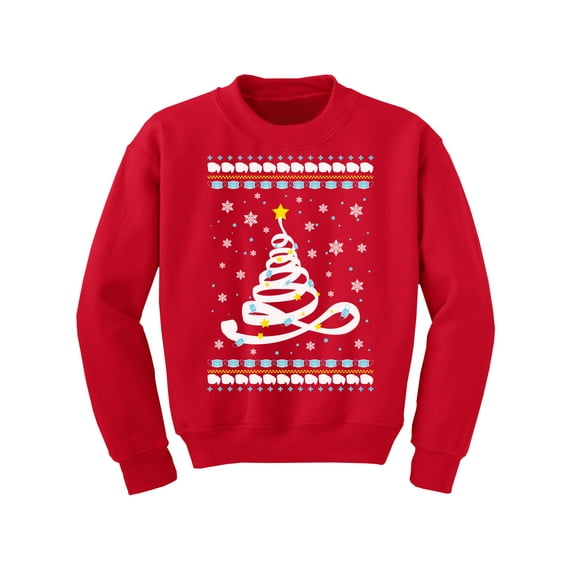 Christmas Tree Sweater for Girls Boys Funny Toilet Paper Tree Merry Xmas Christmas Youth Sweatshirt Happy Holidays Sweater for Kids Xmas Tree