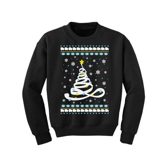 Christmas Tree Sweater for Girls Boys Funny Toilet Paper Tree Merry Xmas Christmas Youth Sweatshirt Happy Holidays Sweater for Kids Xmas Tree