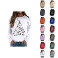 thumbnail image 1 of Christmas Tree Sweatshirts for Women 2025 Long Sleeve Crewneck Casual Holiday Graphic Sweatshirt Pullover Tops, 1 of 5