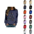 thumbnail image 1 of Christmas Tree Sweatshirts for Women 2025 Long Sleeve Crewneck Casual Holiday Graphic Sweatshirt Pullover Tops, 1 of 5