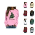 thumbnail image 1 of Christmas Tree Sweatshirts for Women 2025 Long Sleeve Crewneck Xmas Holiday Graphic Sweatshirt Pullover Tops, 1 of 5