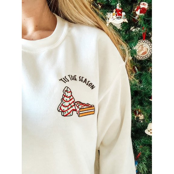 Christmas Tree Sweets Embroidered Sweatshirt