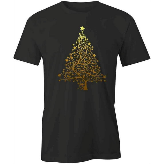 Christmas Tree T-Shirt | Xmas Holiday Black Tee Gift