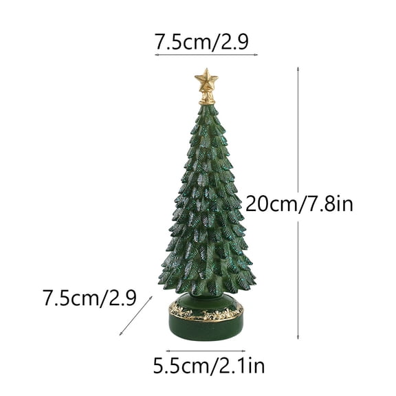 Christmas Tree Table Decor - Resin Craft Ornament for Home, Office Desk, Living Room Mantel, Festive Holiday Centerpiece Decorations