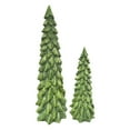 thumbnail image 1 of Christmas Tree Table Decorations Set of 2, 9.5",6.5" Glittered Xmas Pine Trees,Winter Snow Ornaments Tabletop Resin Trees Dinner Holiday Party Supplies Mantle Shelf Centerpieces Decor, 1 of 9