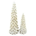 thumbnail image 1 of Christmas Tree Table Decorations Set of 2, 9.5",6.5" Glittered Xmas Pine Trees,Winter Snow Ornaments Tabletop Resin Trees Dinner Holiday Party Supplies Mantle Shelf Centerpieces Decor, 1 of 9