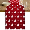 thumbnail image 1 of Christmas Tree Table Runner 48 Inches Long Farmhouse Dress Scarves, Red Winter Xmas Snowflake Farmhouse Dining Tablerunner for Coffee Table/Kitchen Island/Party Décor, 13" x 48", 1 of 8