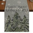 thumbnail image 1 of Christmas Tree Table Runner 70 Inches Long, Cotton Linen Table Runner Dresser Scarf, Xmas Tree Winter Snowflake Grey Rustic Fabric Tablerunners for Dining Coffee Tables Wedding Holiday Party 13"x70", 1 of 9