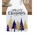 thumbnail image 1 of Christmas Tree Table Runner 72 Inches, Winter Snowflake Blue Xmas Tree Abstract Bed Runner Dresser Scarves Tabletop for Indoor Outdoor Parties/Ceremony/Banquet, 13" x 72", 1 of 8