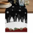 thumbnail image 1 of Christmas Tree Table Runner 72 Inches, Xmas Tree Snowflake Black Red Plaid Bed Runner Dresser Scarves Tabletop for Indoor Outdoor Parties/Ceremony/Banquet, 16" x 72", 1 of 8