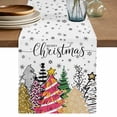 thumbnail image 1 of Christmas Tree Table Runner 72 Inches, Xmas Tree Snowflake Pink Green Black Bed Runner Dresser Scarves Tabletop for Indoor Outdoor Parties/Ceremony/Banquet, 13" x 72", 1 of 8
