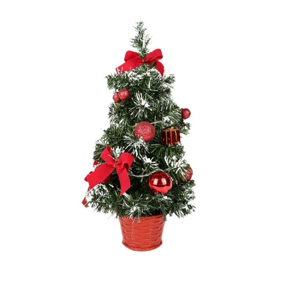 Christmas Tree Tabletop Decor With LED Lights Battery Operated Ornament For Home Office And Party Decor Burlap Wrapped Base And Linen Cloth Stand Includes Tree And Light String