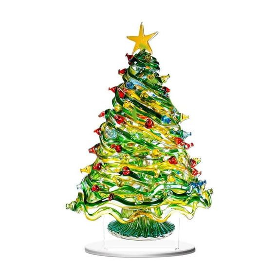 Christmas Tree Tabletop Decorations, Small Christmas Trees with Multi-Color 2D Flat Acrylic Tree Figurine for Office Home Holiday Decoration