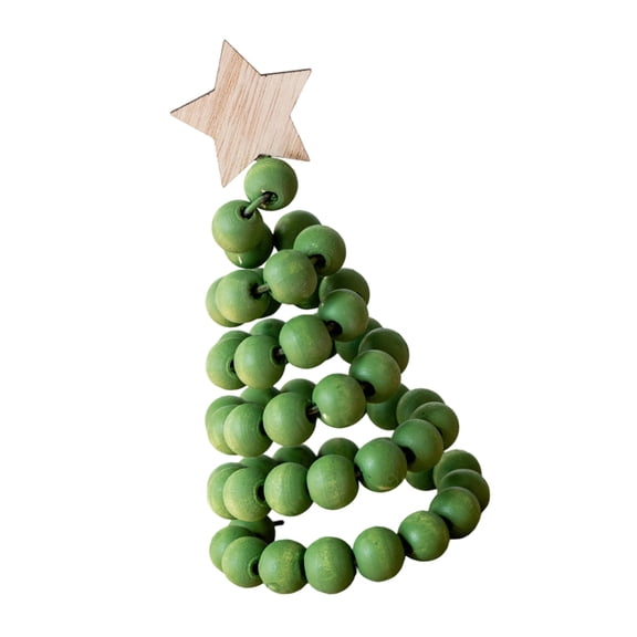 Christmas Tree Tabletop Ornament Wooden Beaded Miniature Christmas Tree For Mantels Shelf Desktop Holiday Decoration