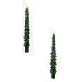 thumbnail image 1 of Christmas Tree Taper Candles, Green Unscented Wax, Holiday Table Decor 2 Set, 1 of 2