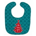 thumbnail image 1 of Christmas Tree Teal Red Baby Bib, 1 of 3