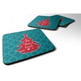 thumbnail image 1 of Christmas Tree Teal Red Foam Coasters - Set of 4, 1 of 1