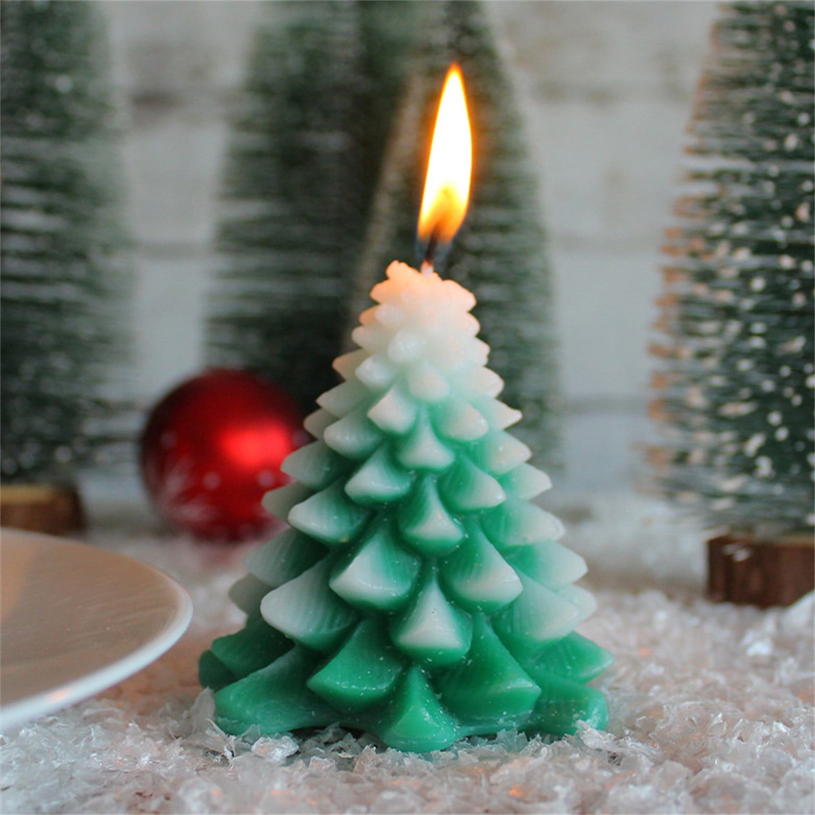 Christmas Tree Tealight Candles Handmade Delicate Tree Candles for