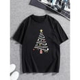 thumbnail image 1 of Christmas Tree Tee Simple Drawing Design T Shirt Summer Outdoor Graphic Tees Chic Top Trendy Black S-5XL, 1 of 5