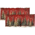 thumbnail image 1 of Christmas Tree Thermal Insulated Window Curtain Valance Christmas Decorations Snowflakes Vintage Wooden Board Rod Pocket Valances for Bedroom Living Room Dining Room 54 by 18 in, 2 Panel, 1 of 6
