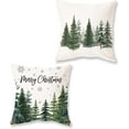 thumbnail image 1 of Christmas Tree Throw Pillow Covers 16x16 Inch Set of 2 Merry Christmas Snowflake Winter Decor Lumbar Cushion Cases for Couch Home Decorations, 1 of 6