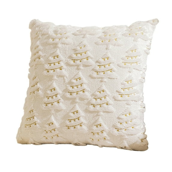 Christmas Tree Throw Pillow Covers 1PC 20x20 Inch Sequins Pillow Covers Plush Square Cushion Covers for Sofa Couch Living Room Winter Holiday Decor