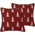 thumbnail image 1 of Christmas Tree Throw Pillow Covers 20x20 Inch Set of 2, Winter Xmas Holiday Pillow Cases Cream Red Xmas Pine Tree Pillowcase Home Decorative Cushion Covers for Sofa Couch Bed Living Room, 1 of 7