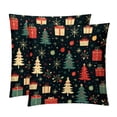 thumbnail image 1 of Christmas Tree Throw Pillow - Velvet Pillow Inserts Covers with Unique Patterns - Set of 2 - Available in 16x16, 18x18, 20x20 Inches for Various Occasions, 1 of 6