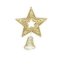 thumbnail image 1 of Christmas Tree Top Decoration, Wrought Iron Hollow Star Small Size Ornament With Hanging Spiral Detail, Festive Christmas Decor For Home Living Room, Bedroom, Dining Room Indoor, 1 of 6
