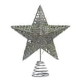 thumbnail image 1 of Christmas Tree Topper 10 Inch Gold Glitter Hollow Star for Holiday Decoration, Easy-Install Metal Tree Crown for Indoor Outdoor Party, Sparkling Festive Accent Gift, 1X Christmas Tree Decoration, 1 of 4
