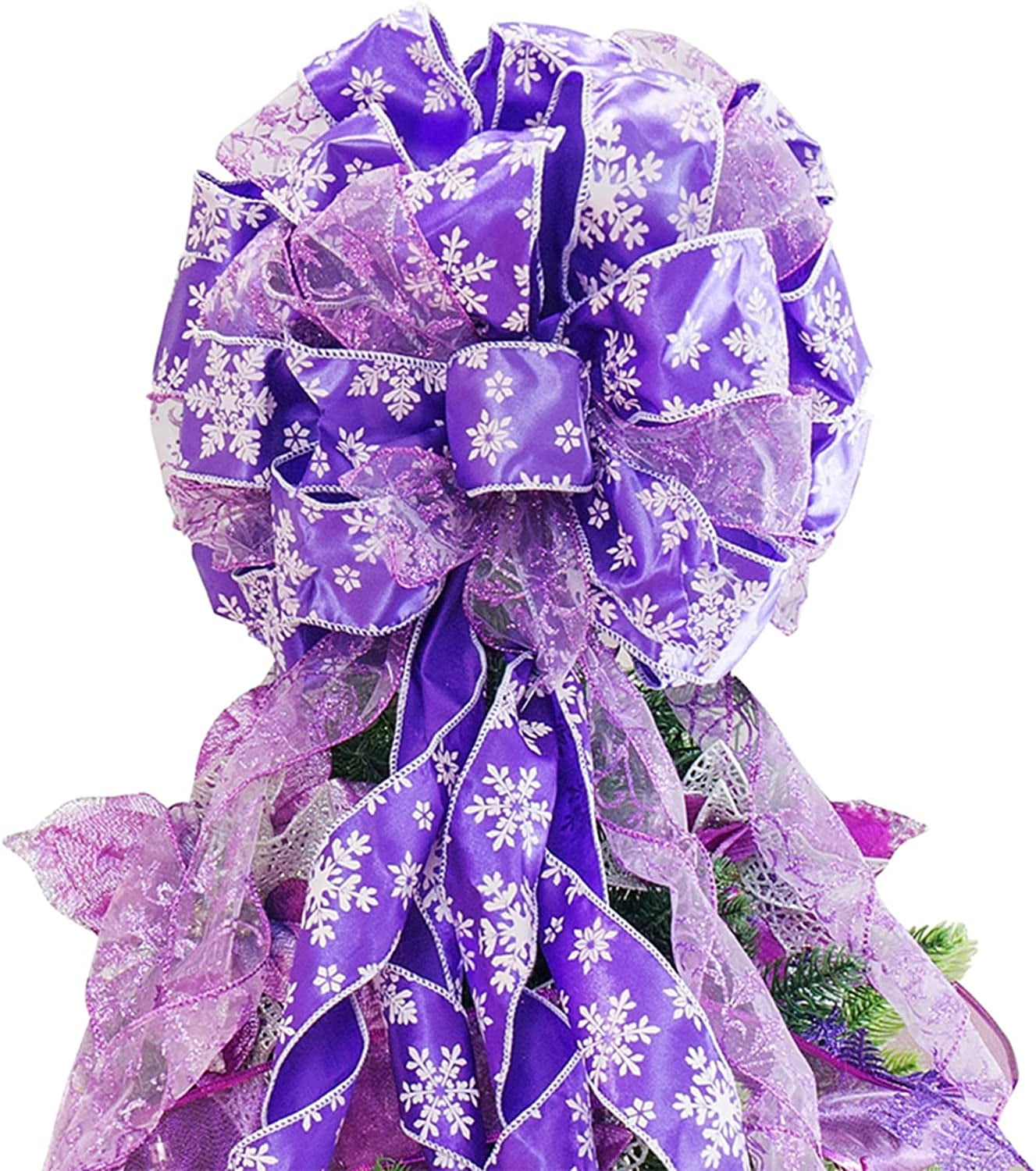 Christmas Tree Topper 32x12 Inches Large Toppers Bow With Glitter christmas-tree-topper-32x12-inches-large-toppers-bow-with-glitter