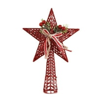 Christmas Tree Topper,3D Golden 5-Pointed Star Tree Topper with Hollow Glitter Projector for Christmas Treetop,LED Snowflake Tree Topper for Christmas Tree Decorations