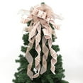 thumbnail image 1 of Christmas Tree Topper, 40" x 12" Burlap Bow with Long Streamers Farmhouse Christmas Tree Topper for Wreath Xmas Decorations, 1 of 6
