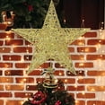thumbnail image 1 of Christmas Tree Topper,8" Gold Christmas Tree Star Toppers for Christmas Decoration,Golden 3D Hollow Glitter Star for Xmas D, 1 of 7