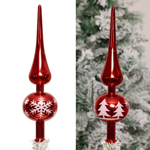 Christmas Tree Topper 9.06inch Star Plastic Electroplated Gourd Tree Top Decoration Crafts Christmas Ball Pointed Shape Christmas Tree Ornament Tree Topper Ornament