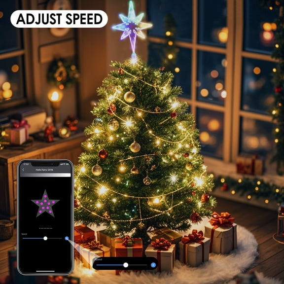 Christmas Tree Topper,Bethlehem Star Tree Topper Application control and music playback design for indoor and outdoor oranges