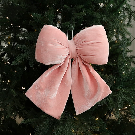 Christmas Tree Topper Bow 13.78 x 14.17 Inch Large Red Velvet Christmas Bow Farmhouse Xmas Tree Topper Decoration for Xmas Home Party Backdrop Wedding Wreath Front Door Window Staircase