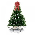 thumbnail image 1 of Christmas Tree Topper Bow 18-inch Glittery Red Bow with Ribbons Xmas Ornament Holiday Decoration, 1 of 6