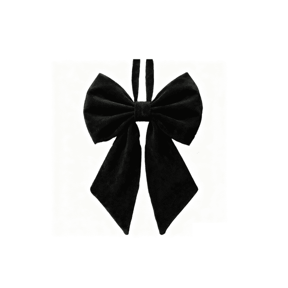 Christmas Tree Topper Bow 22", Large Bow for Xmas Tree Decor, Birthday Party Backdrop, Ribbon Hanging Decor for Christmas Room Backdrop Wedding Party Coquette Room Decorations (Black,Velvet)