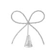thumbnail image 1 of Christmas Tree Topper Bow Iron Rhinestone Sparkling Ornament Festive Holiday Ribbon Decoration for Gift Wrapping Party Supplies Home Decor Accent 10.2-Inch Silver, 1 of 4