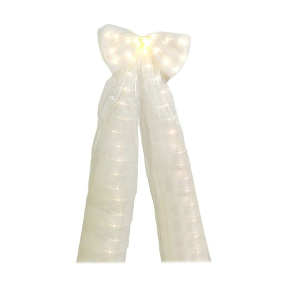 Taicans Christmas Tree Topper Bow - Oversized 47.2x19.7in Glowing Mesh Bow for Xmas Tree Door Garland Decor,Indoor Outdoor Use,Reusable Holiday Party Decoration
