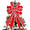 thumbnail image 1 of Christmas Tree Topper Bow, Red, 52 x 13 Inches, Polyester, Modern Style, Perfect for Christmas, Holiday, Thanksgiving, Home Party Decor, 1 of 13