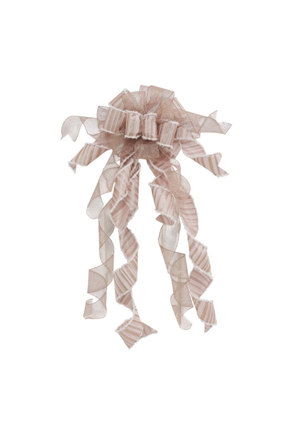 Christmas Tree Topper Bowknot,Large Size Christmas Long Pre-Tied Bow with Glitter Ribbon Decoration for Xmas Tree Party Fireplace Holiday Wedding Scenes Supplies